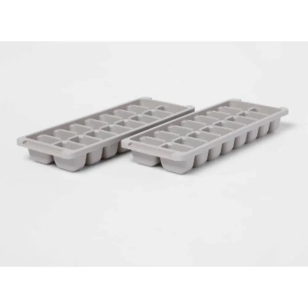 13024 2pk Plastic Ice Trays - Room Essentials™ New Gray 16 Capacity Dish Safe